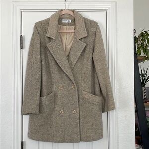Vintage Herman Kay Beige Wool Coat!
